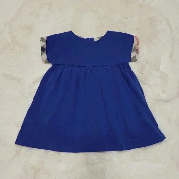Burberry London Toddler Girl Royal Blue100% Cotton Dress Nova